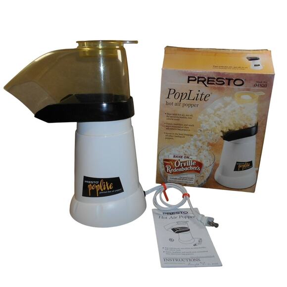 Presto PopLite Hot Air Popper 04820 Tested Works with Original Box Makes 18 Cups - Picture 1 of 12